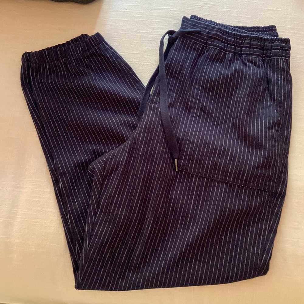 GAP Pinstripe Drawstring Jogger - Navy